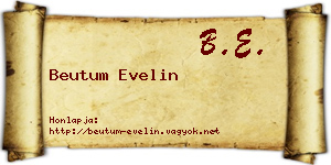 Beutum Evelin névjegykártya